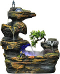 Desktop Fountain Tabletop Water Fountain Rock Falls Fountains Resin Indoor Waterfall with Crystal Ball and Automatic Pump for Home Office Decor(Large)