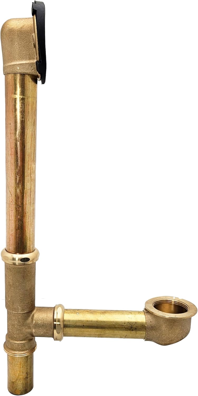 Westbrass Twist & Close Bath Waste - Hidden Overflow -14' Make-Up, 17 Gauge, Satin Nickel, D321H-07