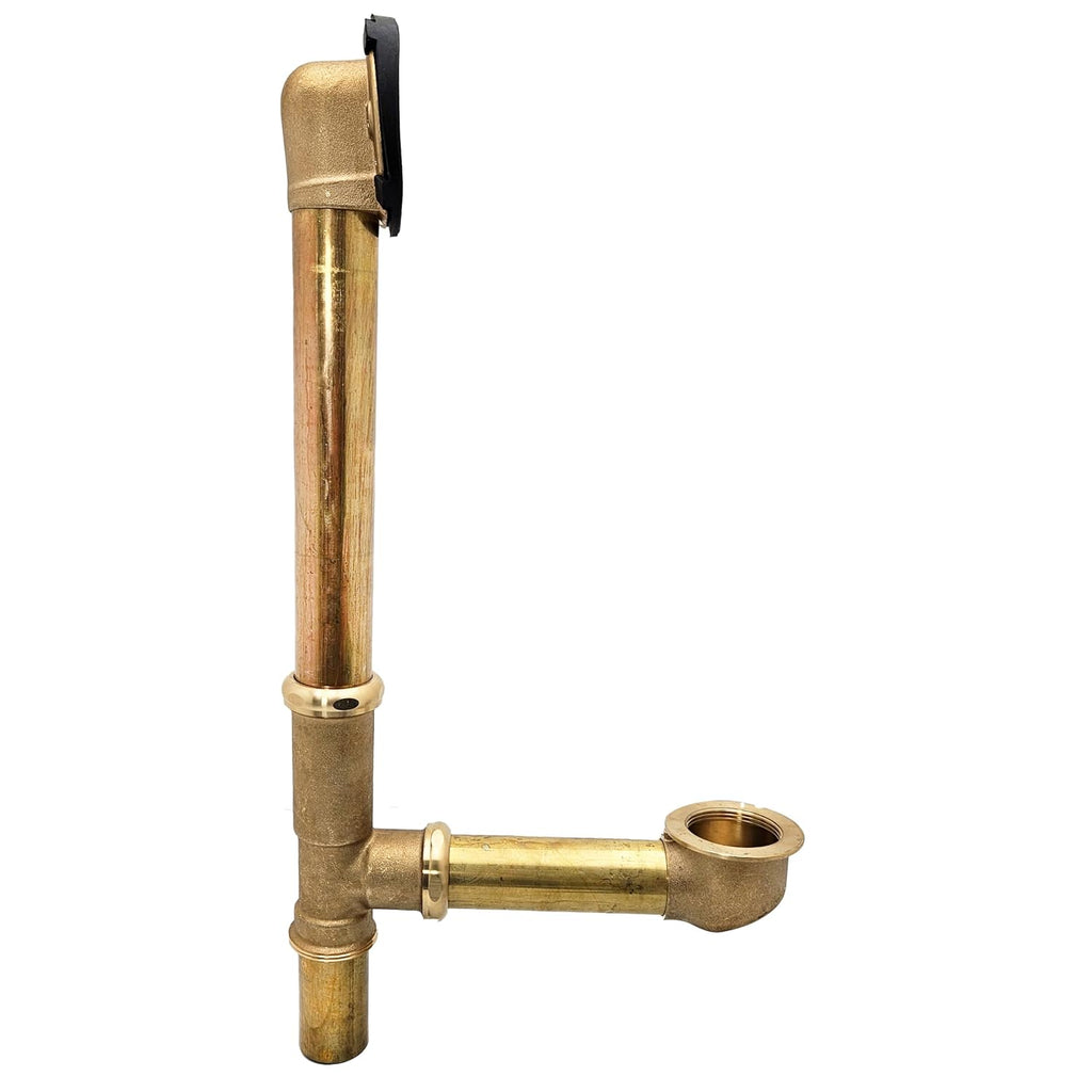 Westbrass 14' 17 Gauge Brass Tip-Toe Drain Bath Waste and Overflow with 2-Hole Faceplate, Satin Nickel, D325-07