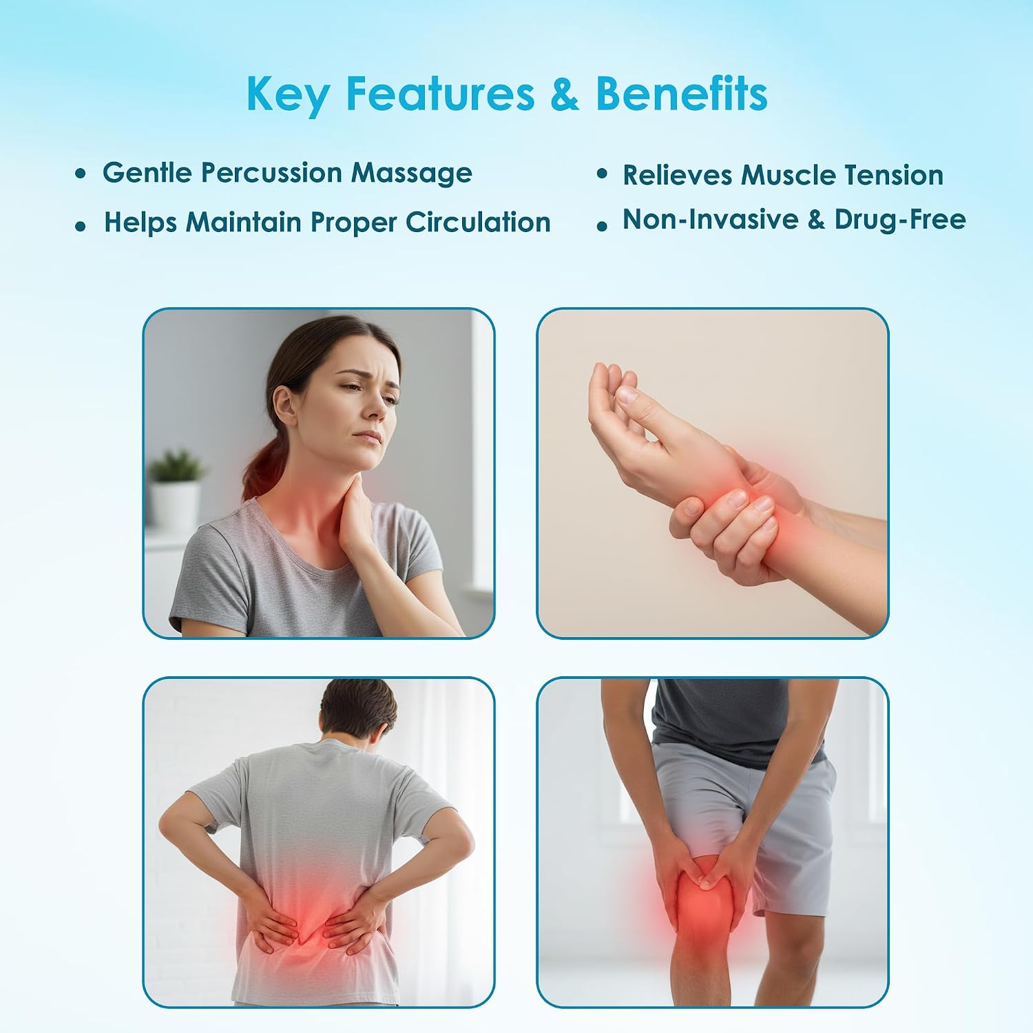 Portable Drug-Free Muscle Recovery Massager, Compact Home Muscle Relaxer - Stress Release Body Massager - for Everyday Wellness Sessions