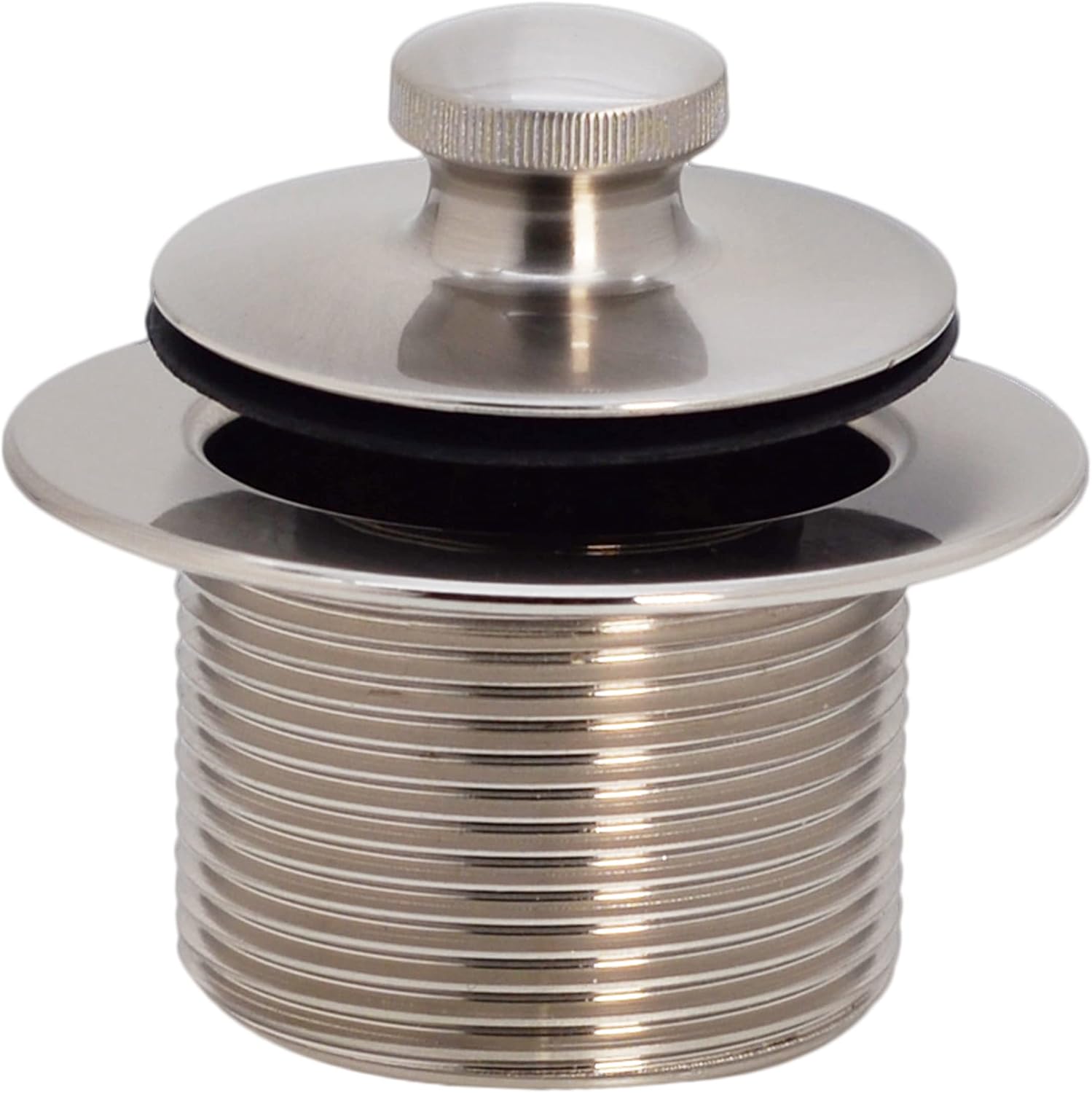 Westbrass A3264-07 22-1/2' Brass Bath Waste & Overflow Assembly with Pull Drain Plug and 2-Hole Faceplate, Satin Nickel