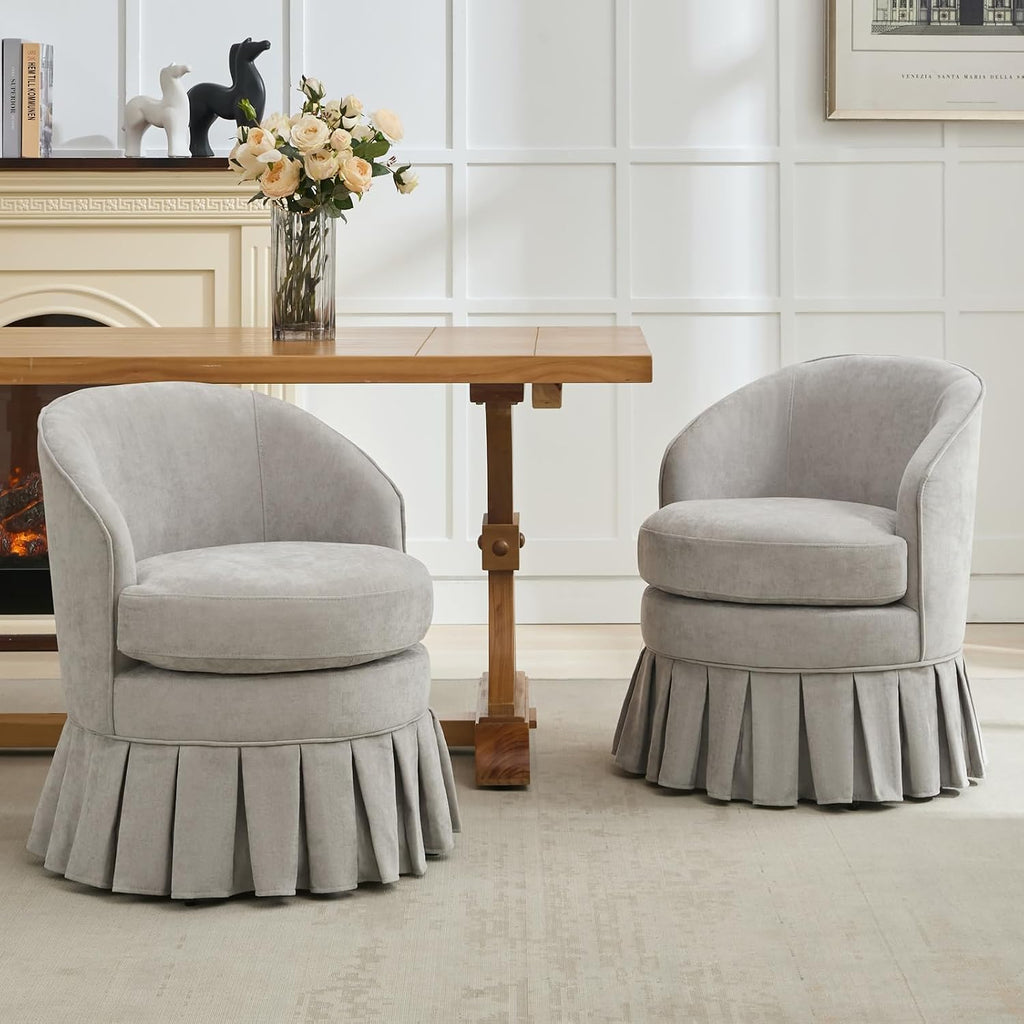 GarveeHome Vanity Stool, Upholstered Tall Back Arm Chair w/Side Pockets, Wood Legs Comfortable Dressing Piano Bench Chair for Vanity for Makeup Room, Bathroom