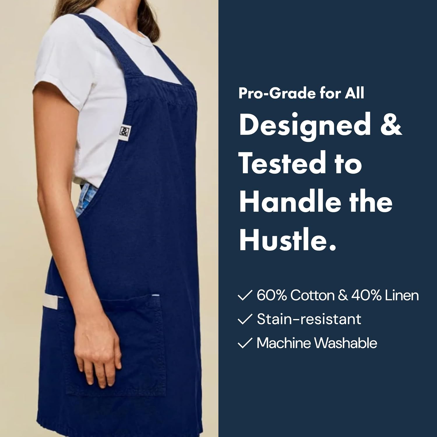 hedley & bennett Smock - Professional Chef Smock with Pockets & Cross Back Straps for Cooking & Grilling - Kitchen Aprons