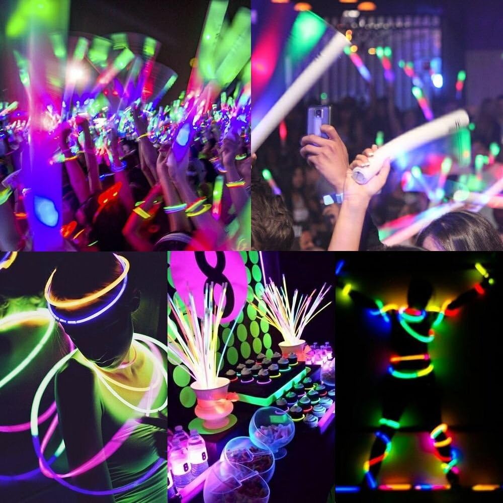 Brand Glow Sticks Bracelets Bulk Wholesale, 1000 8' Pink Glow Bracelets, Bright Color, Glow 8-12 Hrs, Connectors Included, Glow Party Favor Supplies, Sturdy Packaging, Great Fun.