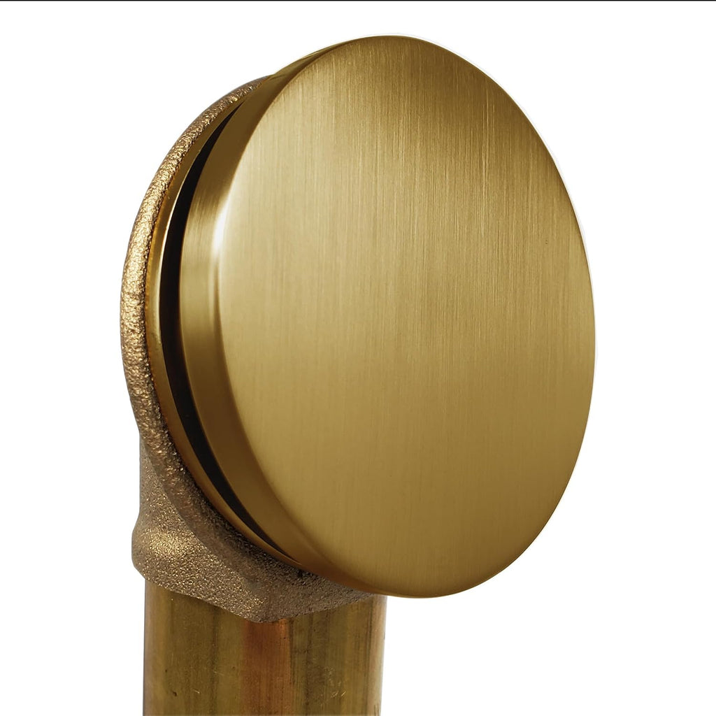 Westbrass A325H-18 14' Brass Bath Waste & Overflow Assembly with European Tip-Toe Drain Plug and Illusionary Faceplate, Brushed Bronze