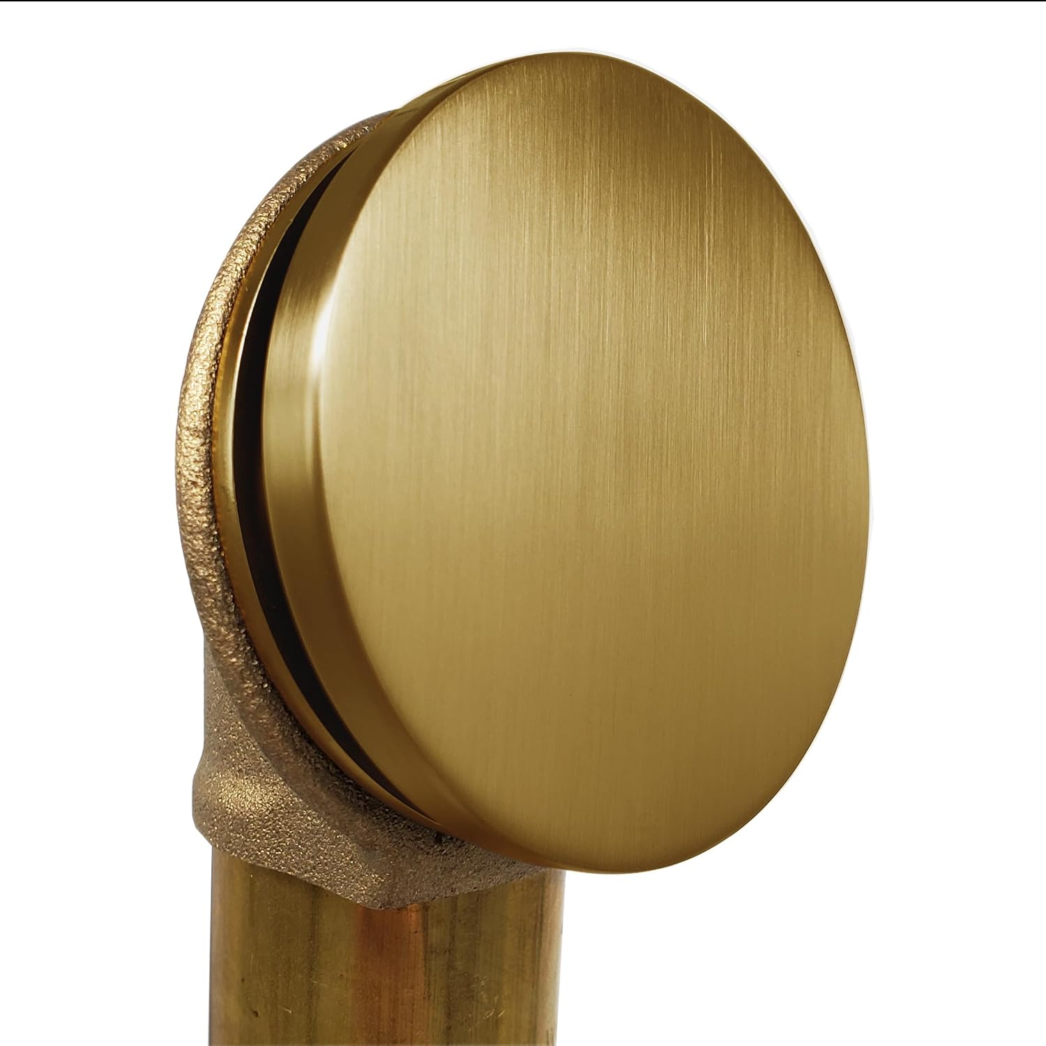 Westbrass A325H-18 14' Brass Bath Waste & Overflow Assembly with European Tip-Toe Drain Plug and Illusionary Faceplate, Brushed Bronze