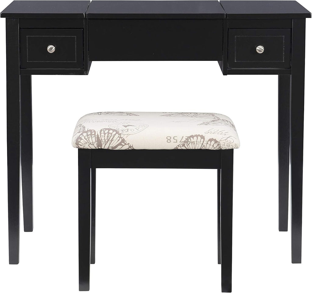 Linon Vanity Set, Black
