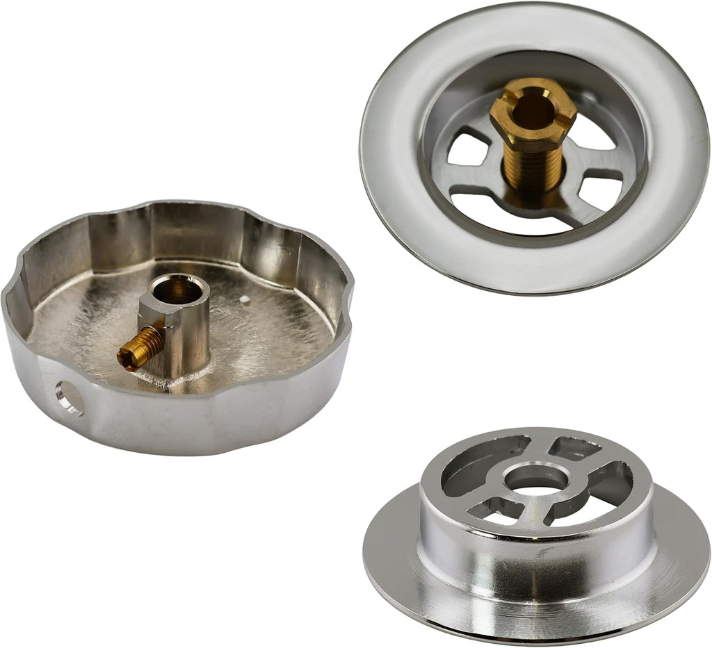 Westbrass A50A35-05 35' SCH. 40 ABS Cable Driven Bath Drain Trim Kit with Rotary Overflow Cover Knob and Pop-Up Stopper, Polished Nickel