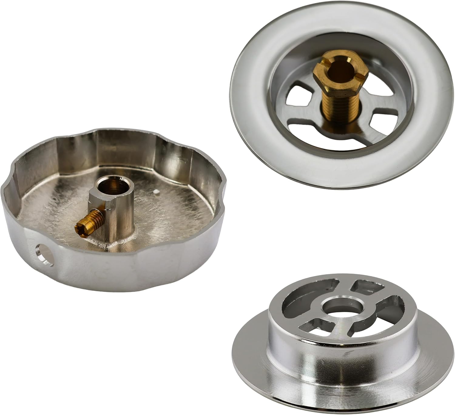 Westbrass A50A35-05 35' SCH. 40 ABS Cable Driven Bath Drain Trim Kit with Rotary Overflow Cover Knob and Pop-Up Stopper, Polished Nickel