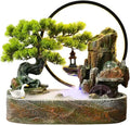 Desktop Fountain Tabletop Water Fountain Artificial Bonsai Tree Design Indoor Resin Waterfalls Fountains Decorative with LED Light Best Home Gifts for Parents or Friends