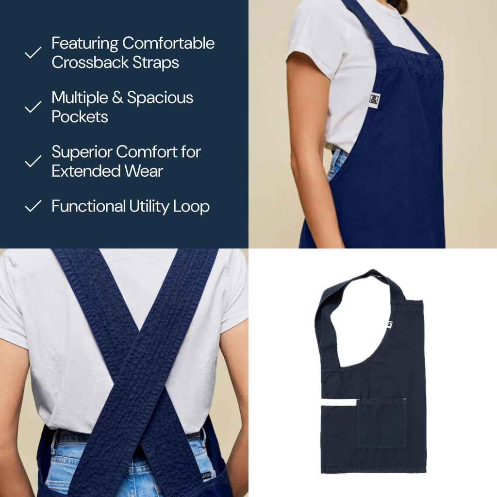 hedley & bennett Smock - Professional Chef Smock with Pockets & Cross Back Straps for Cooking & Grilling - Kitchen Aprons