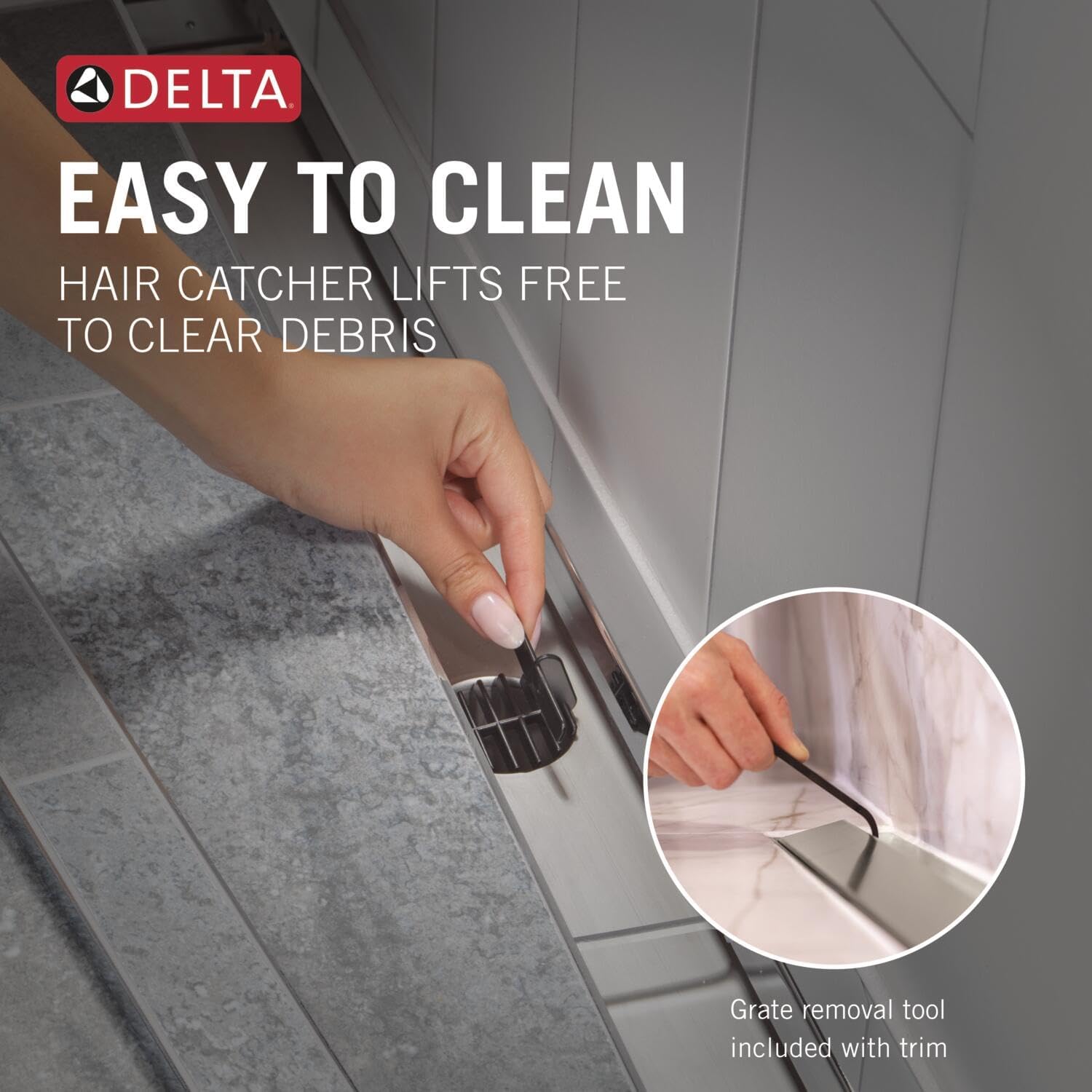 Delta Faucet 36-Inch Reversible Linear Shower Drain Trim in Polished Nickel