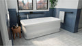 Crest 67 in. L x 31-1/2 in. W x 24-1/2 in. H Freestanding Acrylic Bathtub, Brushed Nickel Drain
