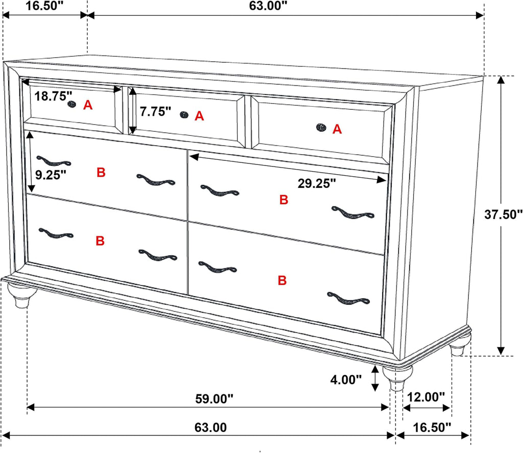 Coaster Home Furnishings Barzini Modern Classic 5-Piece Bedroom Set Leatherette Upholstered California King Size Panel Bed Frame 56-inch Headboard White 205891KW-S5