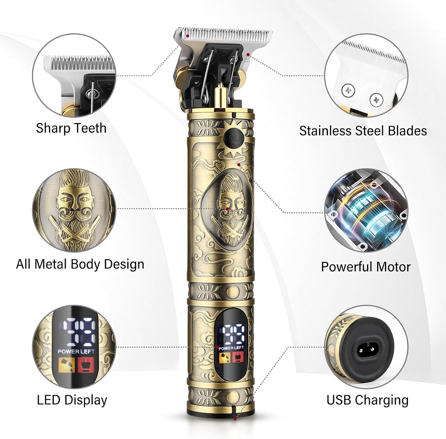 GSKY Hair Clippers for Men Professional,Beard Trimmer Kits & Sets, Cordless Mens Hair Trimmer