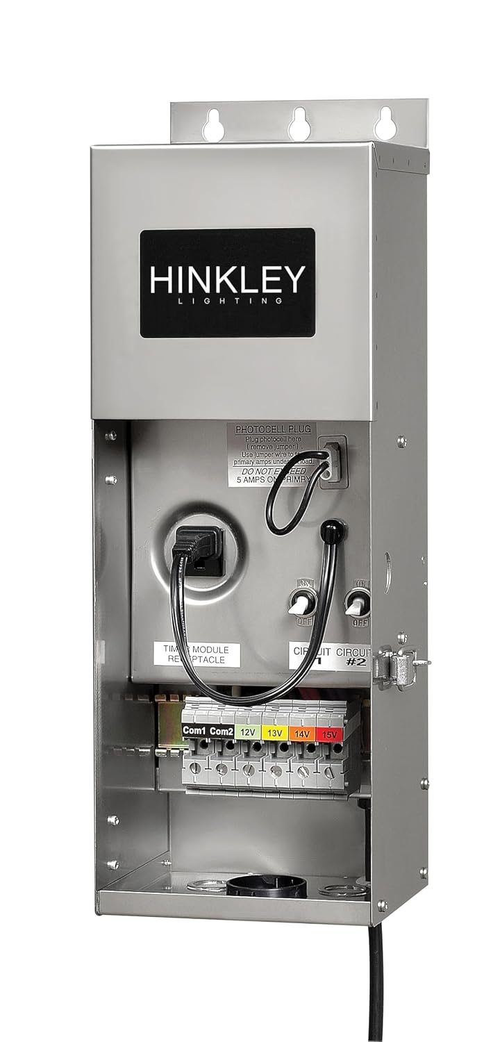 Hinkley Landscape Transformer, Convert 120V AC to 12V AC, for Use with Low Voltage Landscape Lighting, Easy Installation Stainless Steel Landscape Transformer, 0600SS