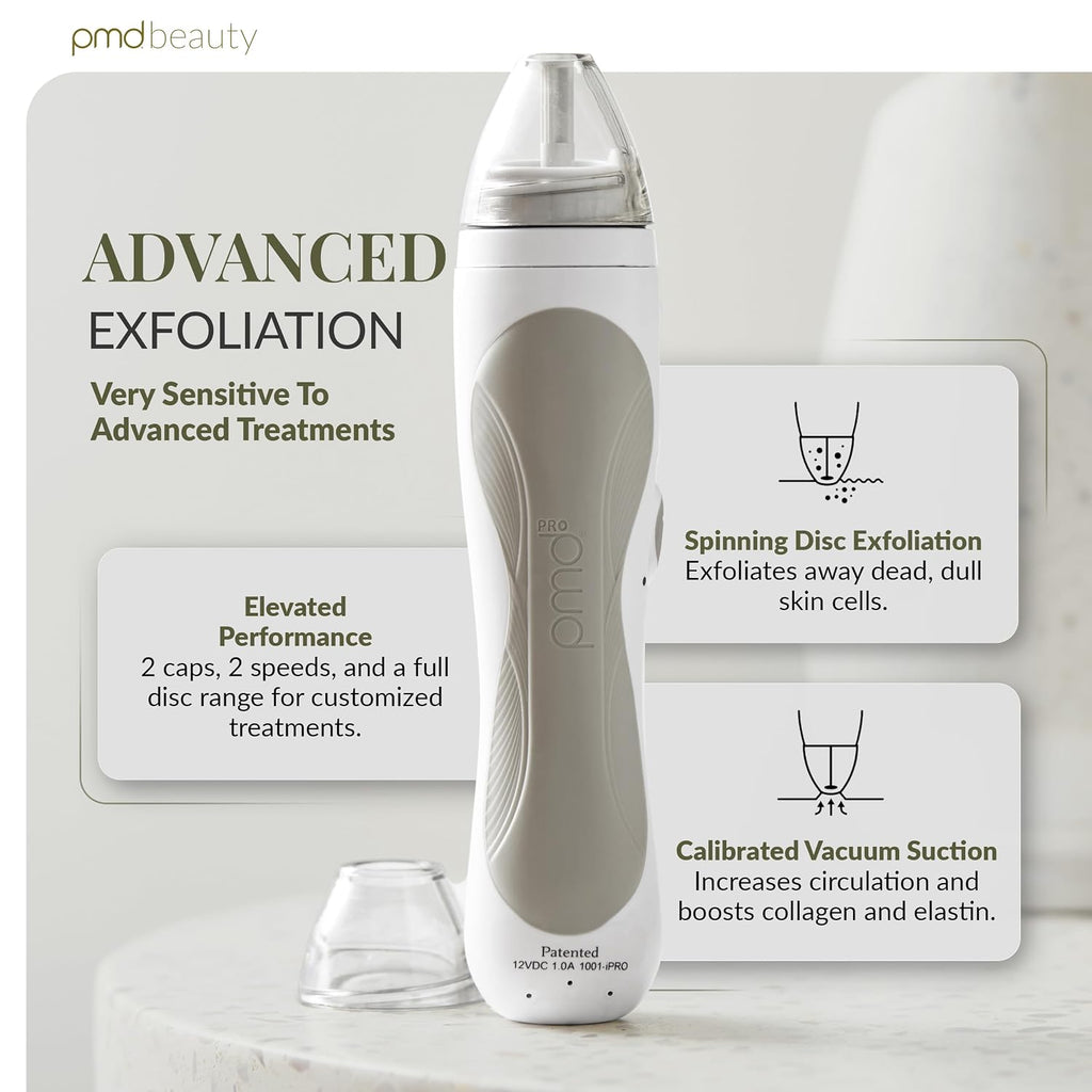 PMD Beauty Personal Microderm Pro - At-Home Use, Facial Exfoliator Tool, Microdermabrasion Machine Kit for Face and Body Skincare