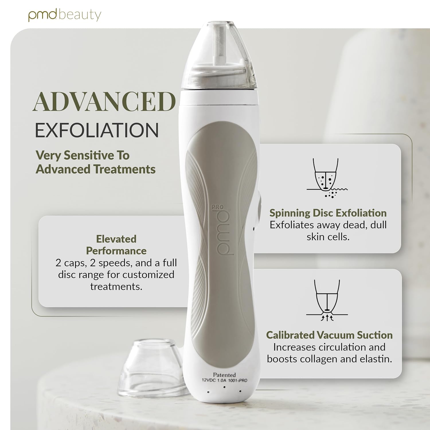 PMD Beauty Personal Microderm Pro - At-Home Use, Facial Exfoliator Tool, Microdermabrasion Machine Kit for Face and Body Skincare