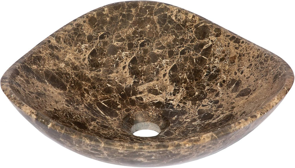 Eden Bath Round Freeform Vessel Sink, Honed Dark Emperador Marble - Stylish Bathroom Sink