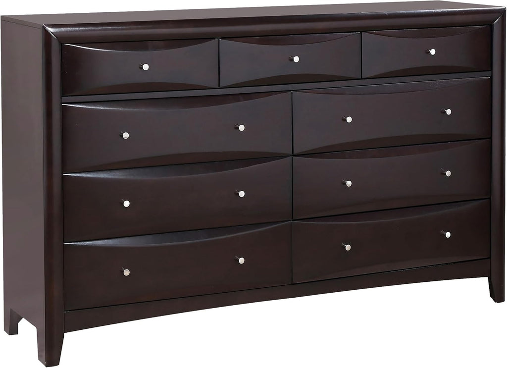 Coaster Home Furnishings Phoenix Transitional 4-Piece Queen Size Platform Bed Storage Bedroom Set Bookcase Headboard Cappuccino Brown 200409Q-S4