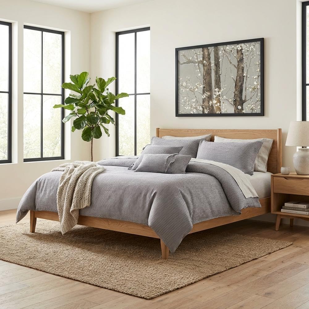 MICHAEL AMINI Grant 5-Piece King Linen Duvet Set - Charcoal
