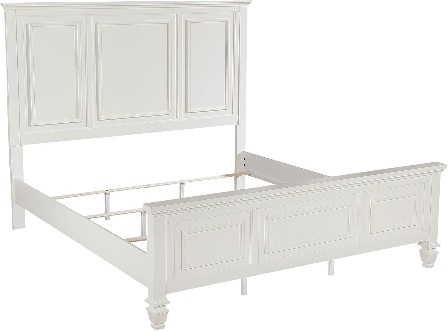 Coaster Home Furnishings Sandy Beach Coastal 5-Piece Bedroom Set Eastern King Size Panel Bed Frame 63-inch Headboard Cream White 201301KEN-S5