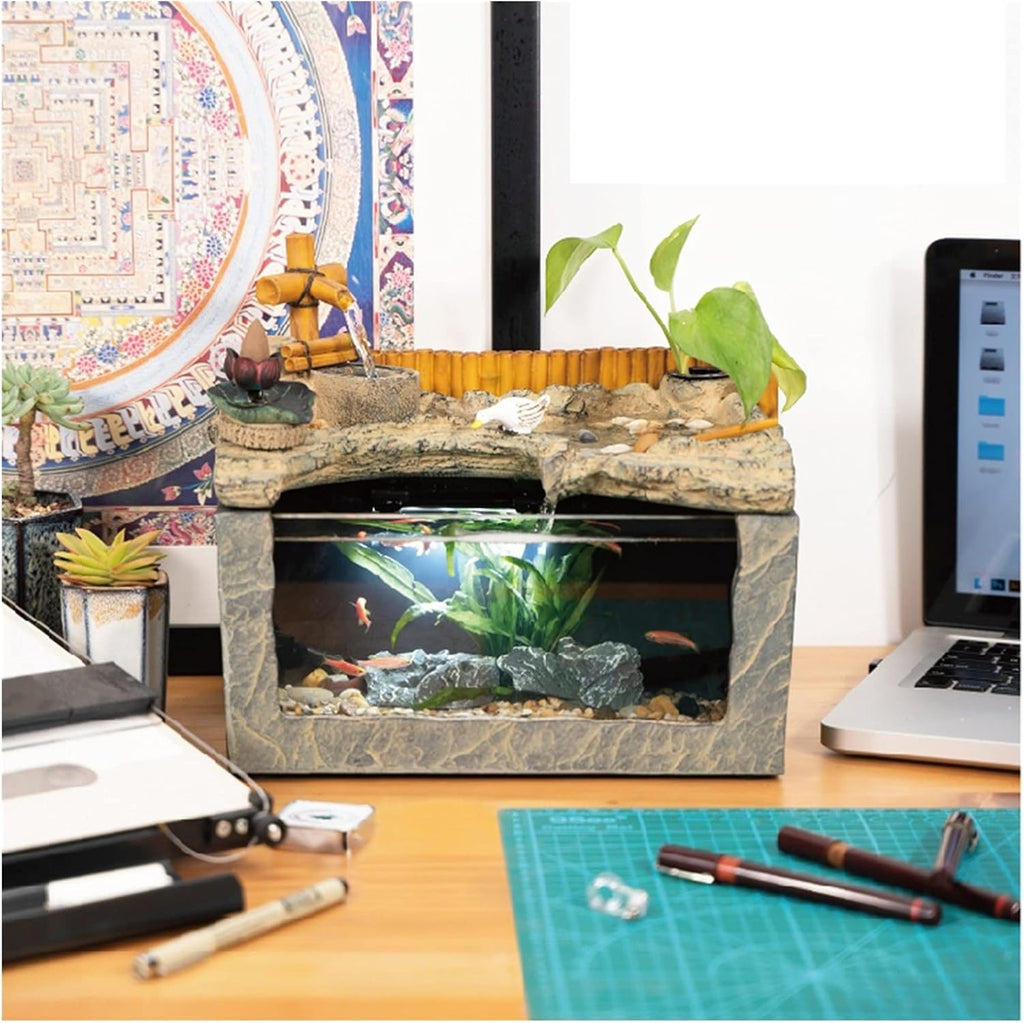 Tabletop Fountains Tabletop Fountain Desktop Landscape Water Fish Tank Living Room Desk Creative Landscaping Fountain Decoration Ornaments 11 Inch Zen Meditation Indoor W