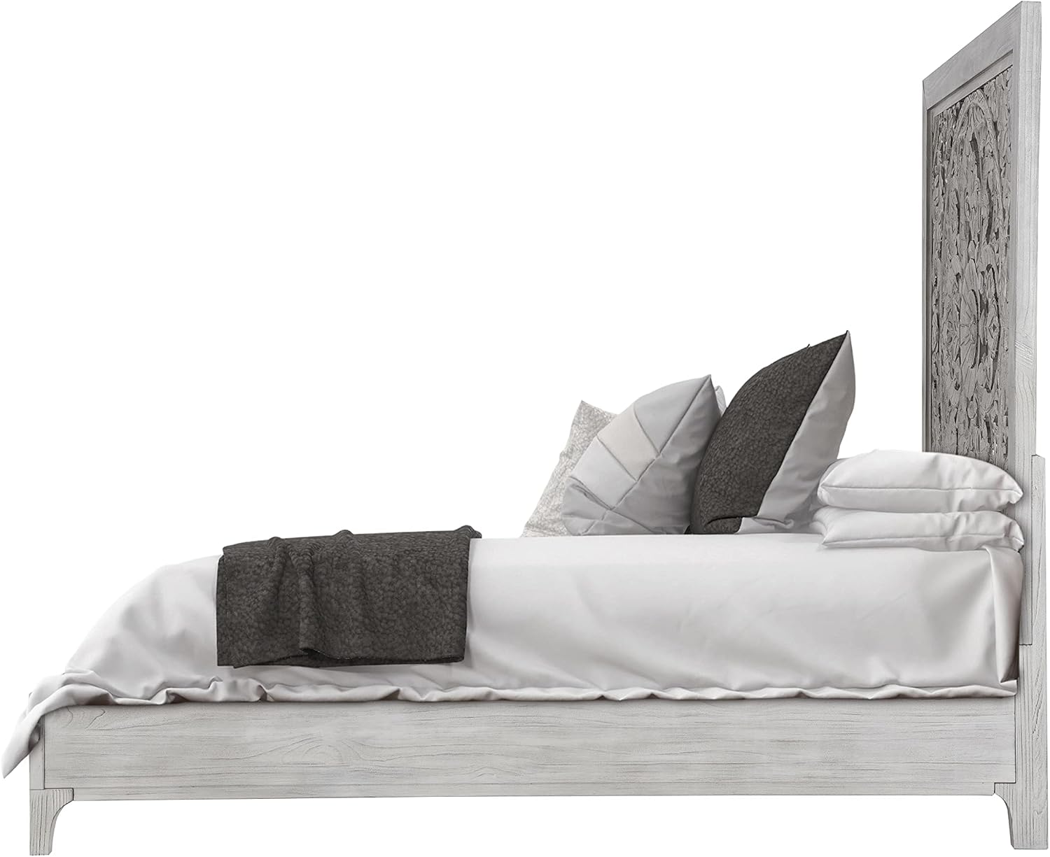 Modus Furniture Solid-Wood Low-Profile Bed, Full, Boho Chic - Washed White