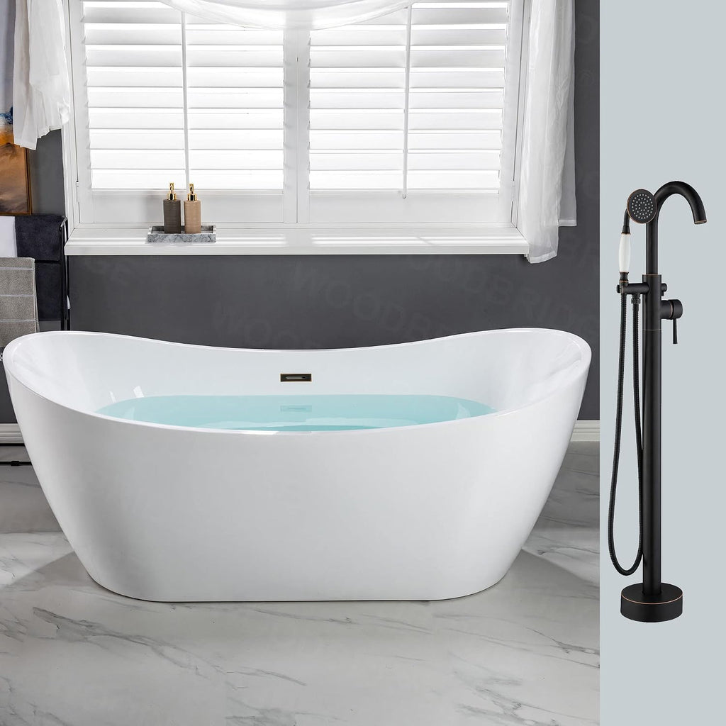 WOODBRIDGE BTA1517-ORB-Drain &O+F0010ORBVT BATHTUB, With ORB Drian