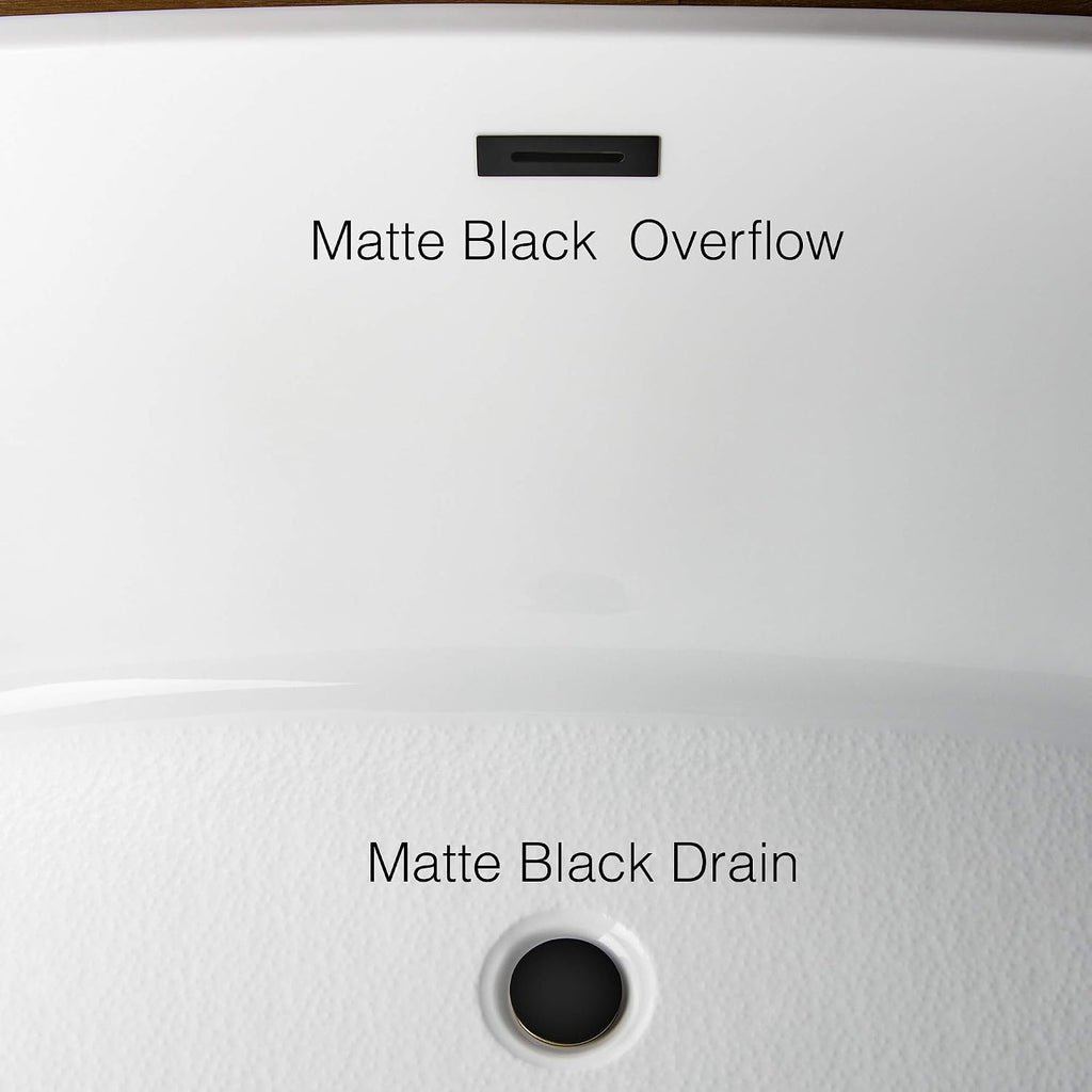 WOODBRIDGE B0084-MB-Drain&O Bathtub, Matte Black