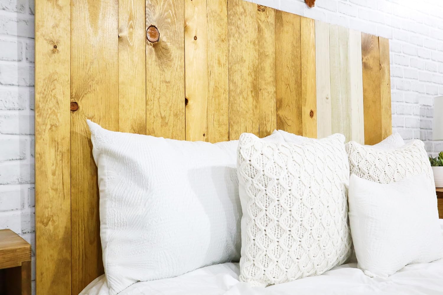 Barn Walls Boho Euro Mix Signature Design, Multicolored Solid Wood Headboard, Floating Panels, Wall Mount, Adjustable Height Easy Assembly, Queen Size