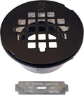 Westbrass D206P-5-12 2' No-Caulk PVC Compression Shower Drain with 4-1/4' Round Grid Cover, Oil Rubbed Bronze (5-Pack)
