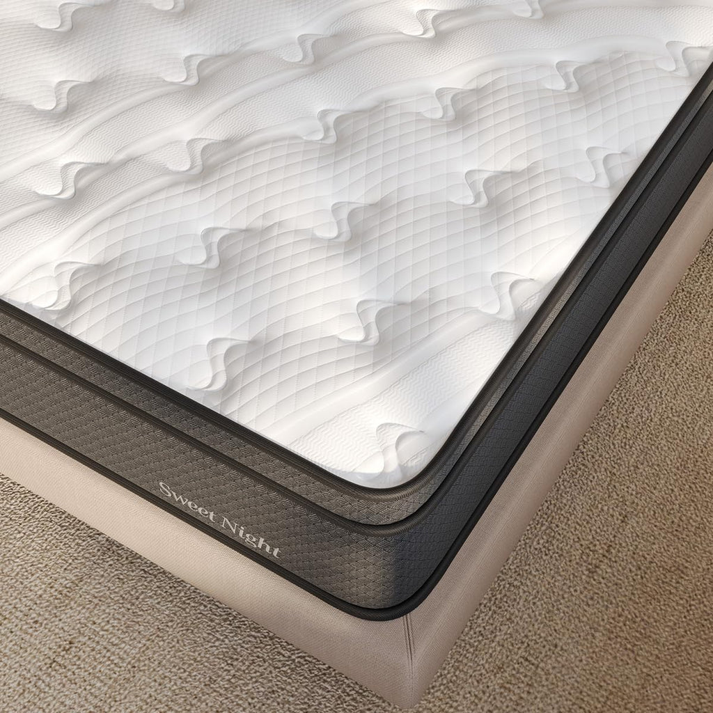 Sweetnight 10 Inch Queen Mattress in a Box - Gel Memory Foam Hybrid Mattress with Individually Pocketed Springs for Support & Comfort Sleep, Meidum Soft Queen Size Mattress