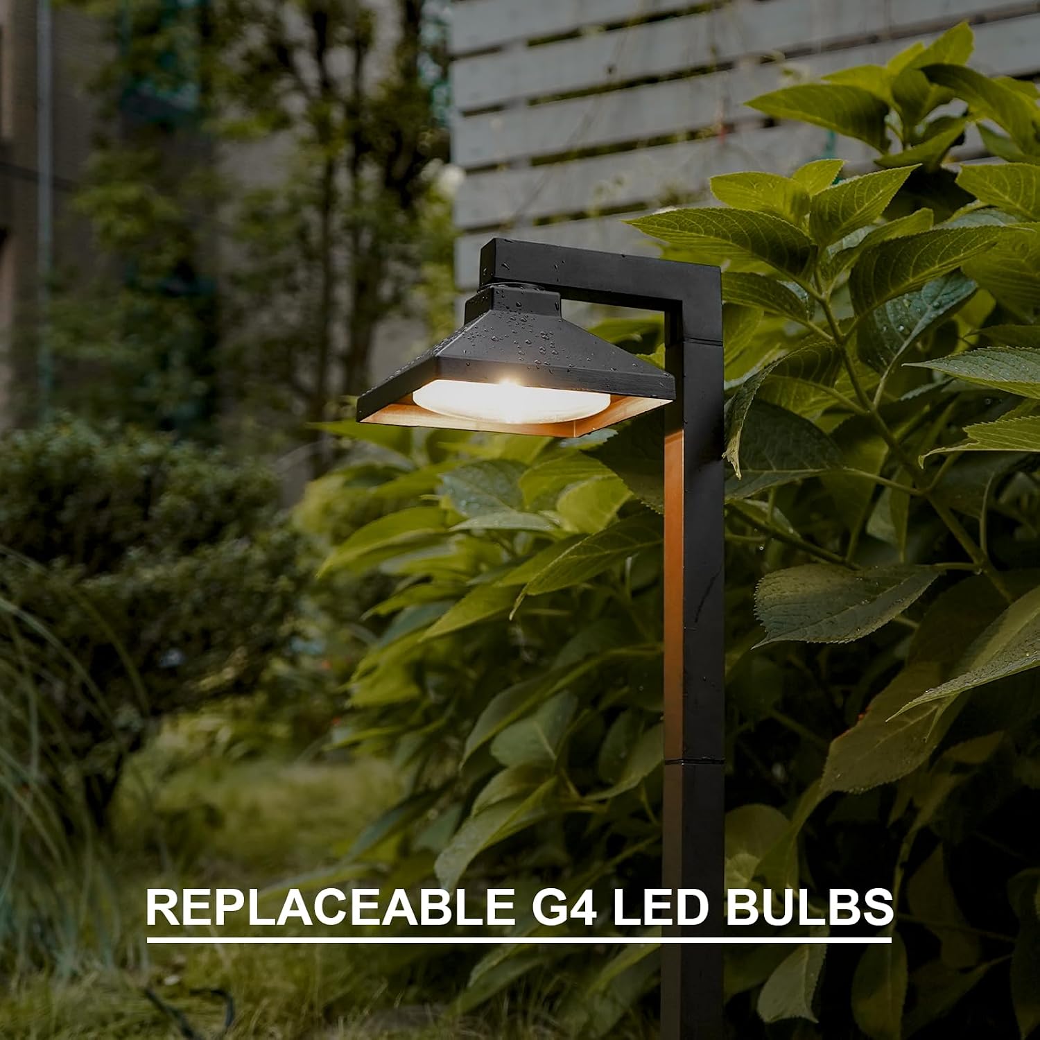 GOODSMANN Low Voltage Landscape Lights 6PK Landscape Lighting 1.5W LED 100 Lumen 12V AC Walkway Lights Wired Warm White with Cable Connectors Metal Stakes Compatible with Landscape Transformer