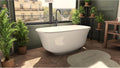 Elegance 59 in. L x 31 in. W x 23-5/8 in. H Freestanding Acrylic Bathtub, Brushed Brass Drain