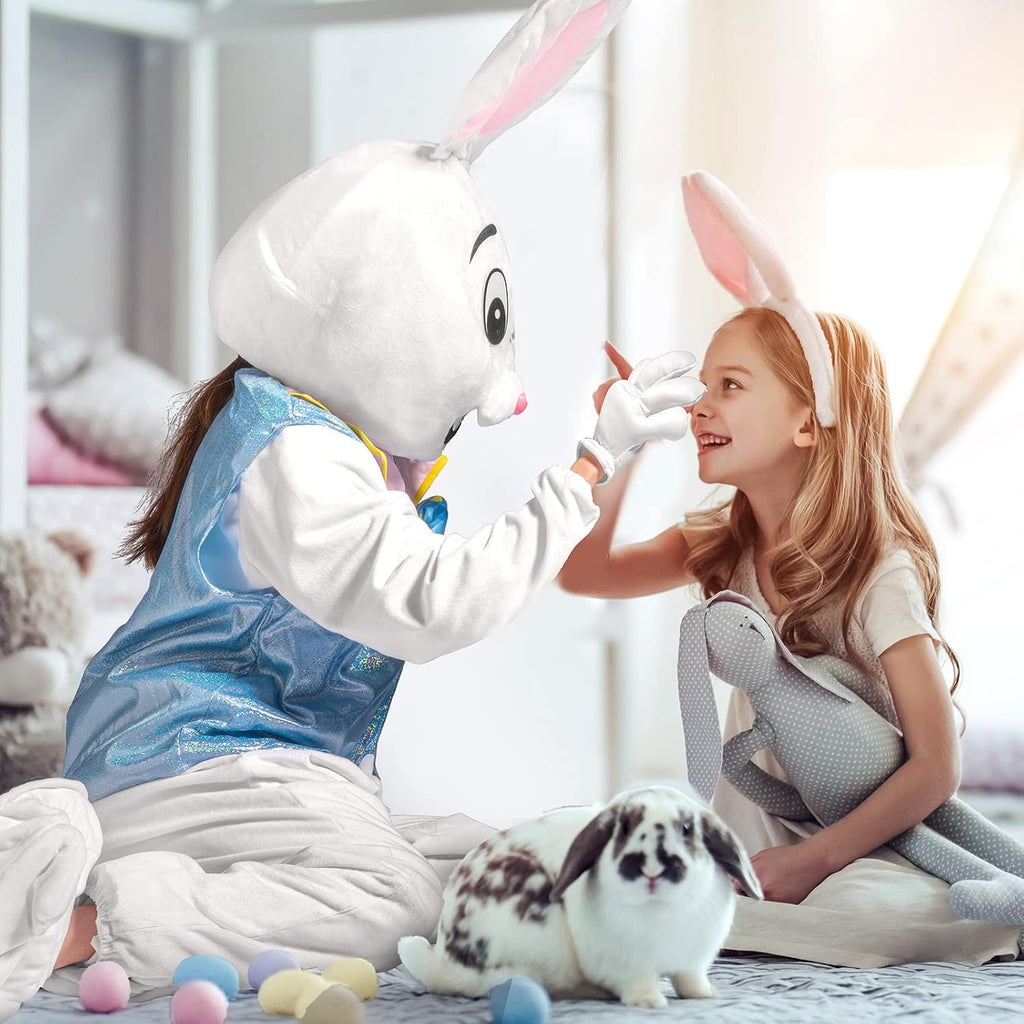 Syhood Easter Bunny Costume Adult Bunny Suit Outfit Rabbit Mascot Costumes for Men Women Easter Celebrations Events Cosplay