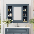Merax Medicine Cabinet with Mirror, Wall Mount Bathroom Cabinet 35' x 28' Over Toilet Storage Cabinet Organizer with Door and Open Shelves, Mirrored Bathroom Wall Cabinet
