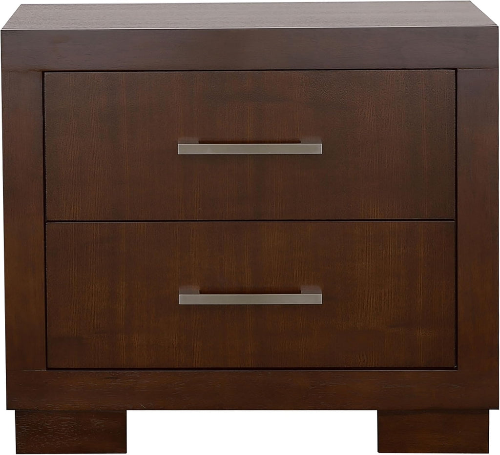 Coaster Home Furnishings Jessica Contemporary 5-Piece Bedroom Set Queen Size LED Panel Bed Frame 43-inch Headboard Cappuccino 200711Q-S5