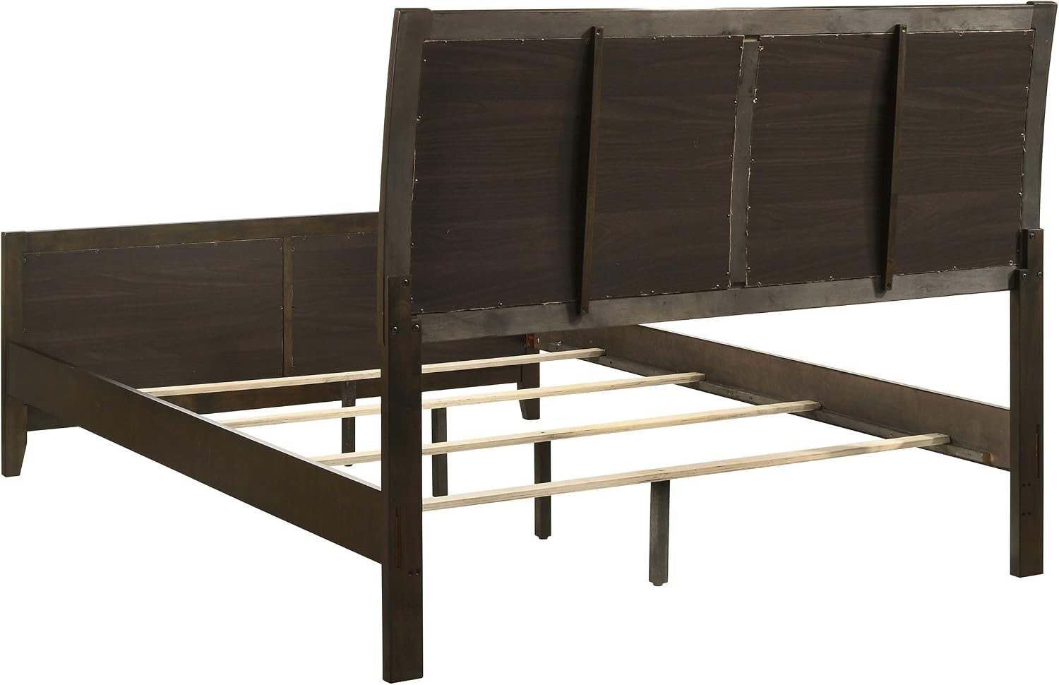 Coaster Home Furnishings Wilkes Transitional 4-Piece Bedroom Set Fabric Upholstered Queen Size Panel Bed Frame 51-inch Headboard Dark Cocoa 224421Q-S4
