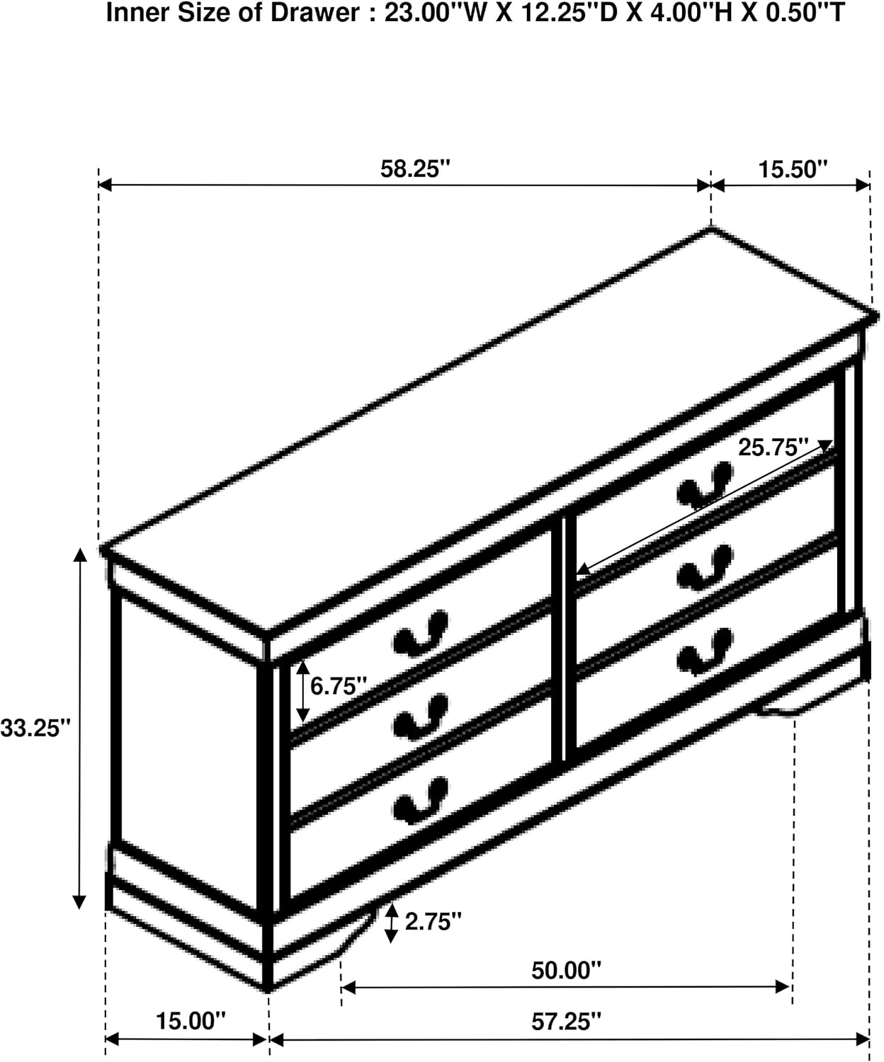 Coaster Home Furnishings Louis Philippe Traditional 5-Piece Bedroom Set Eastern King Size Sleigh Bed Frame 47-inch Headboard White 202441KE-S5