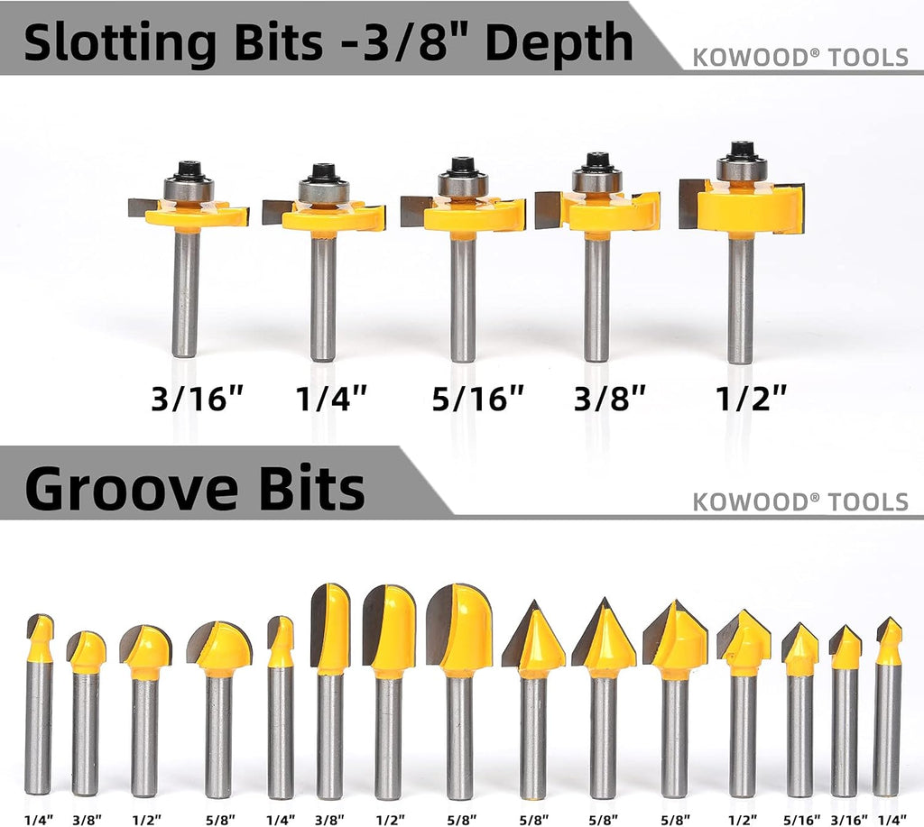 Router Bits Set 1/4 Inch Shank ,70 Piece Router Bit Set,Tungsten Carbide Router Bits Kit for Professional Woodworking