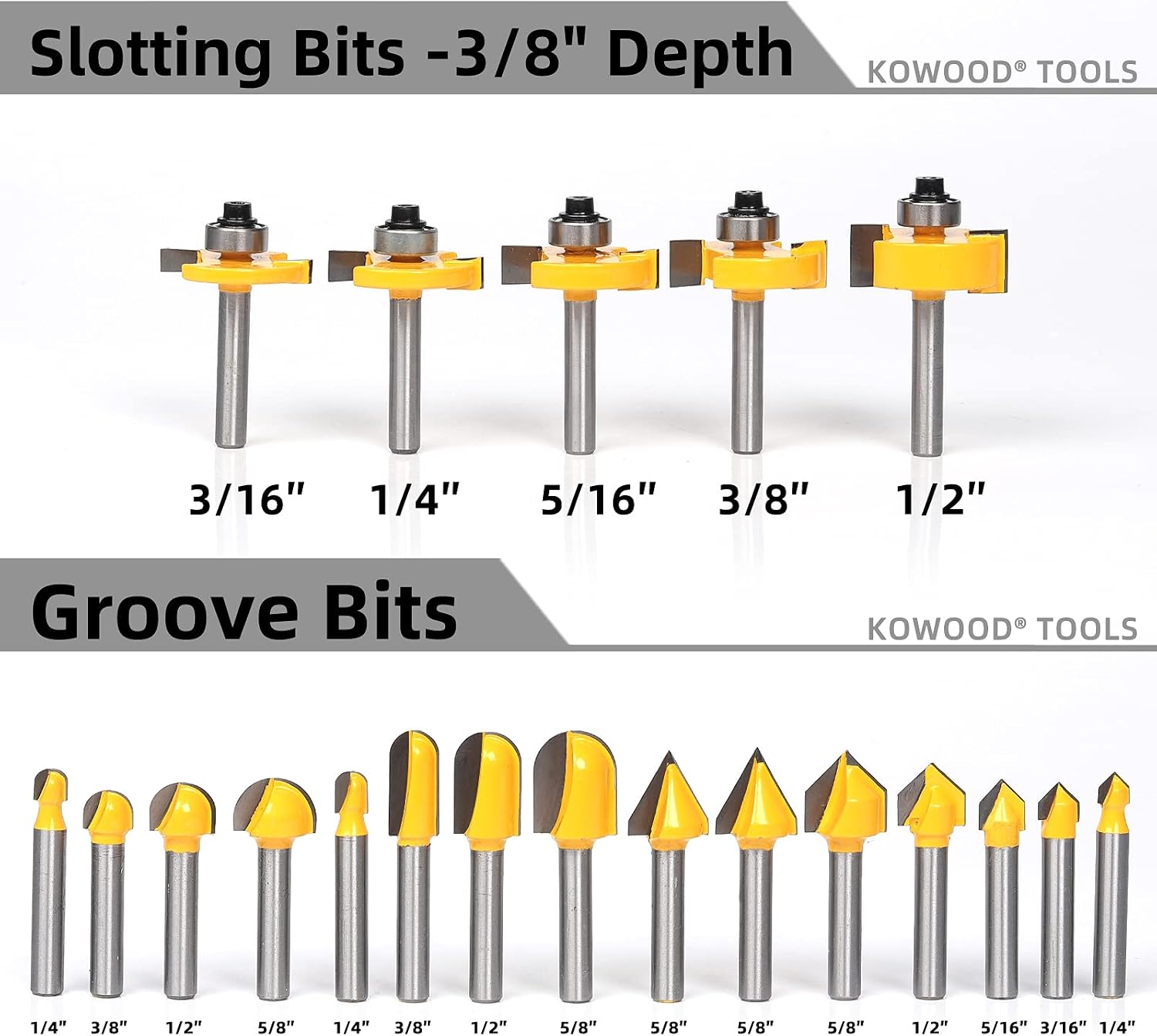 Router Bits Set 1/4 Inch Shank ,70 Piece Router Bit Set,Tungsten Carbide Router Bits Kit for Professional Woodworking