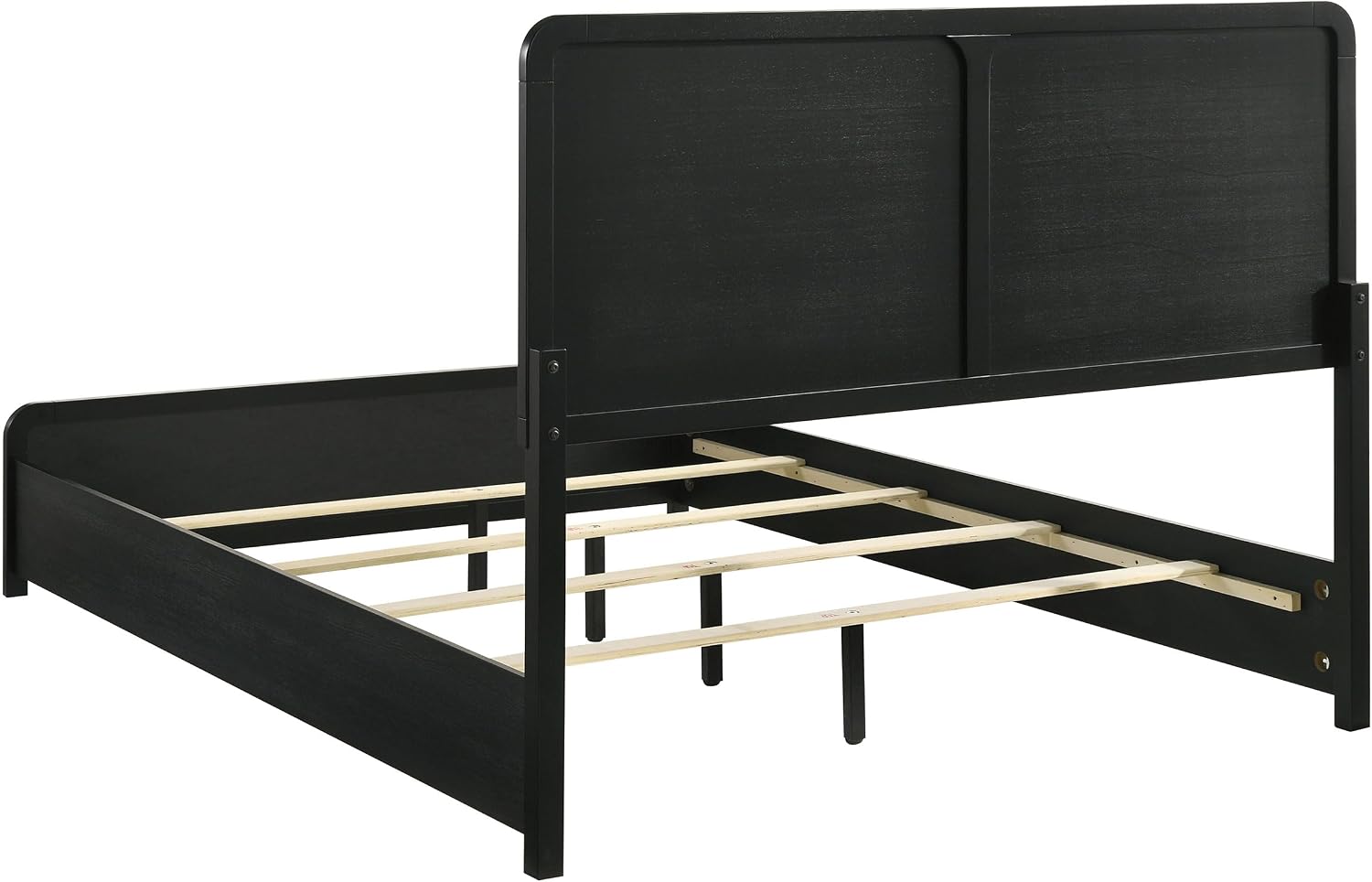 Coaster Home Furnishings - Cavelle - Wood - 4-Piece Bedroom Set with Panel Bed, Metal Knobs, and Upholstered Headboard - Bedroom - Queen Size - Black - 223661Q-S4