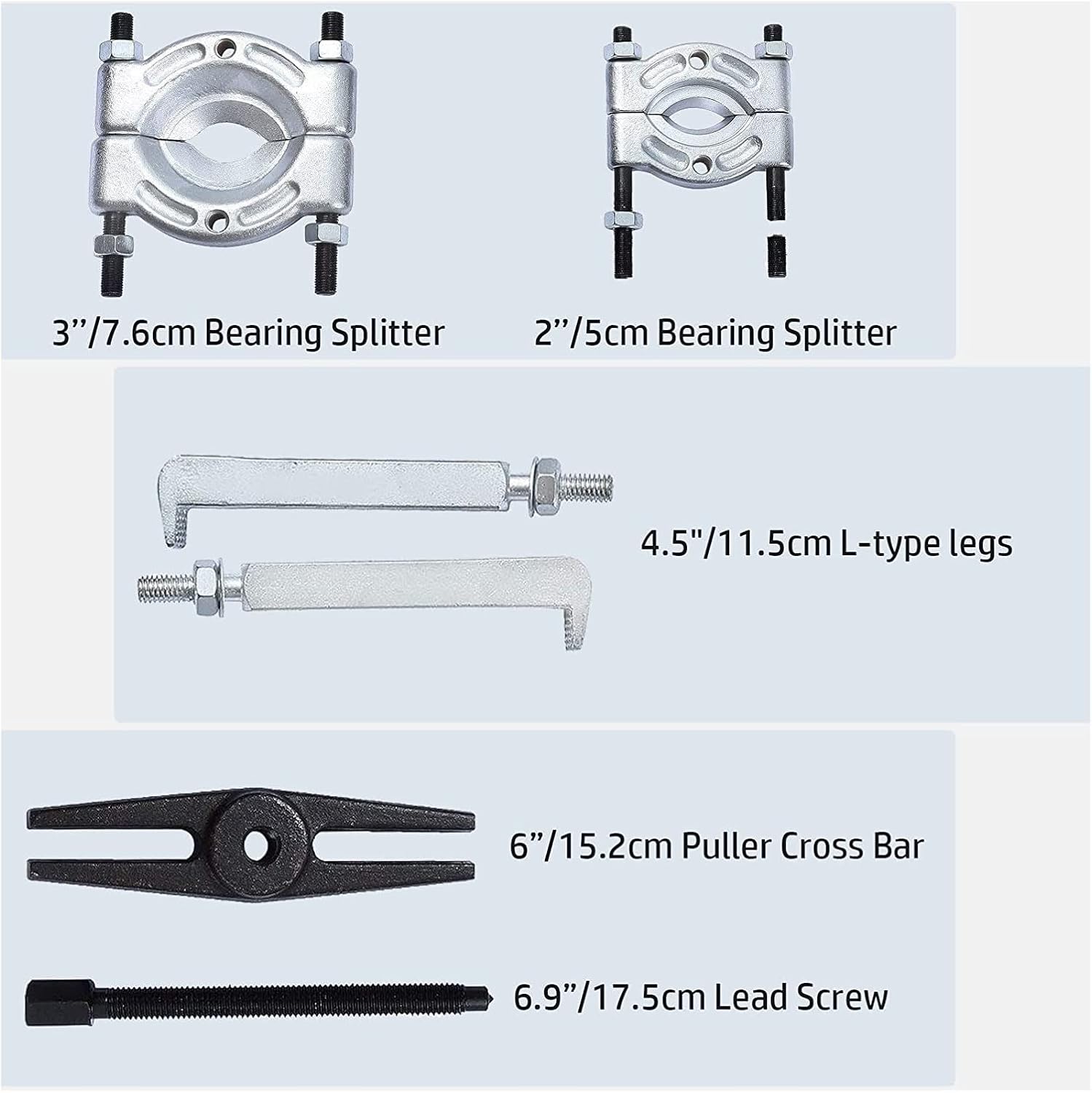 14PCS Bearing Separator Puller Set 2' and 3' Splitters Remove Bearings Kit,Heavy Duty Automotive Car Repair Tools Equipment