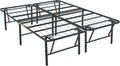 Amazon Basics Foldable Metal Platform Bed Frame with Storage Space, Sturdy Steel, No Box Spring Needed, 18 Inches High, Tool-Free Setup, Noise Free, King Size, Black
