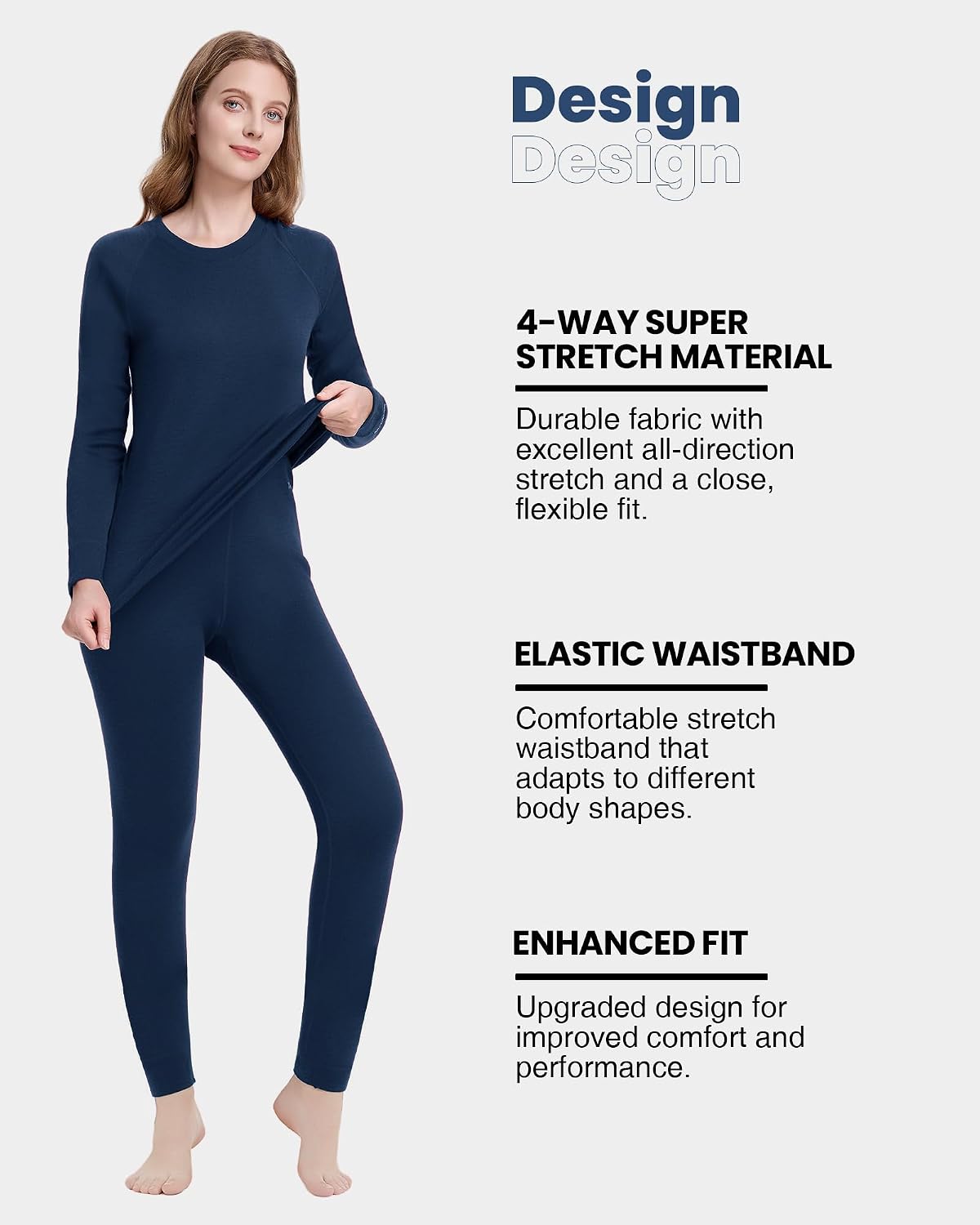 Women's 100% Merino Wool Base Layer Sets - Lightweight Thermal Underwear Gifts Pack with Wool Beanie