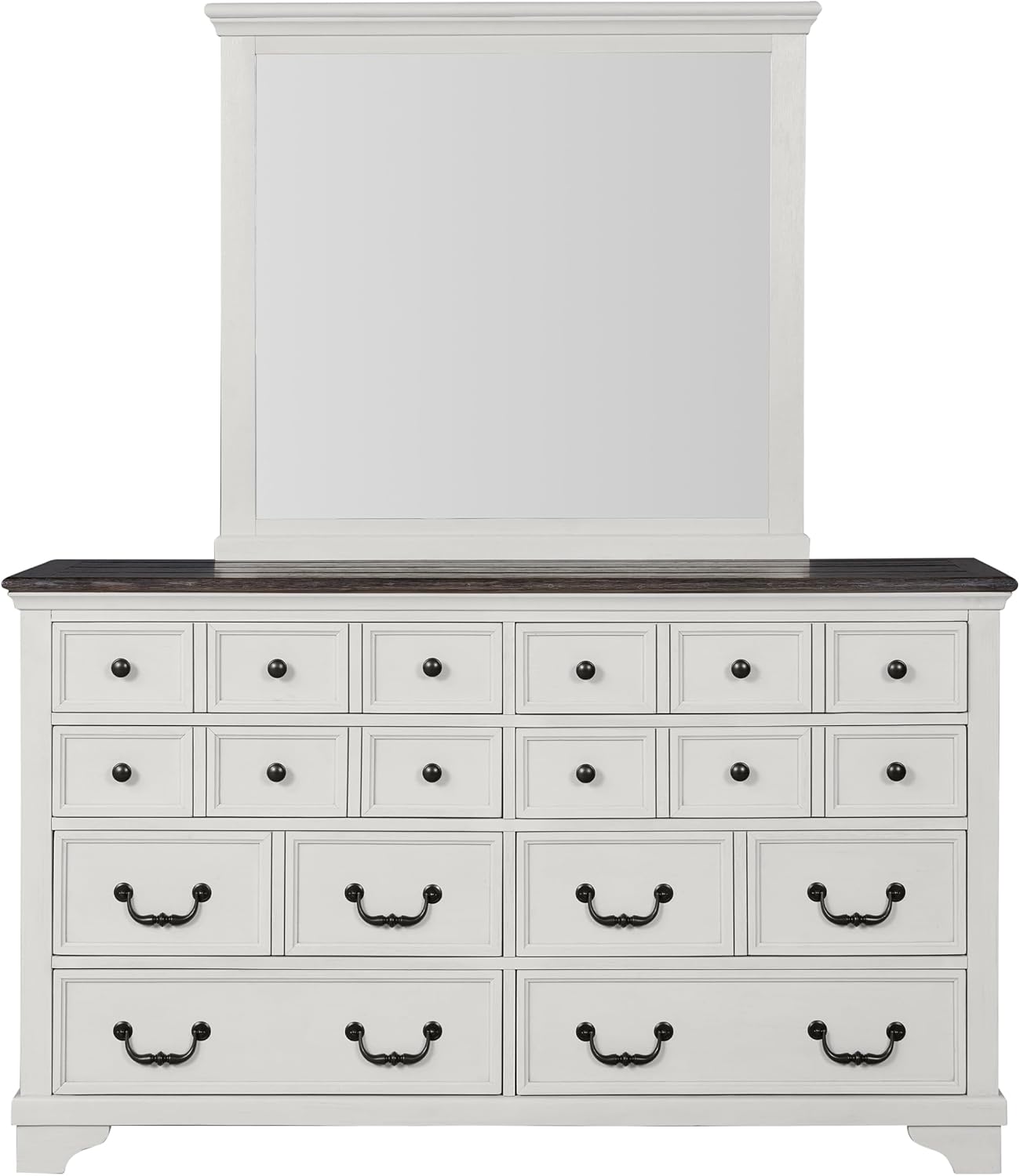 Furniture of America Roden Modern Solid Wood 5-Piece Bedroom Set with Storage Footboard, USB Chargers on Nightstand, Drop Handle Pulls, No Box Spring Needed, King, White