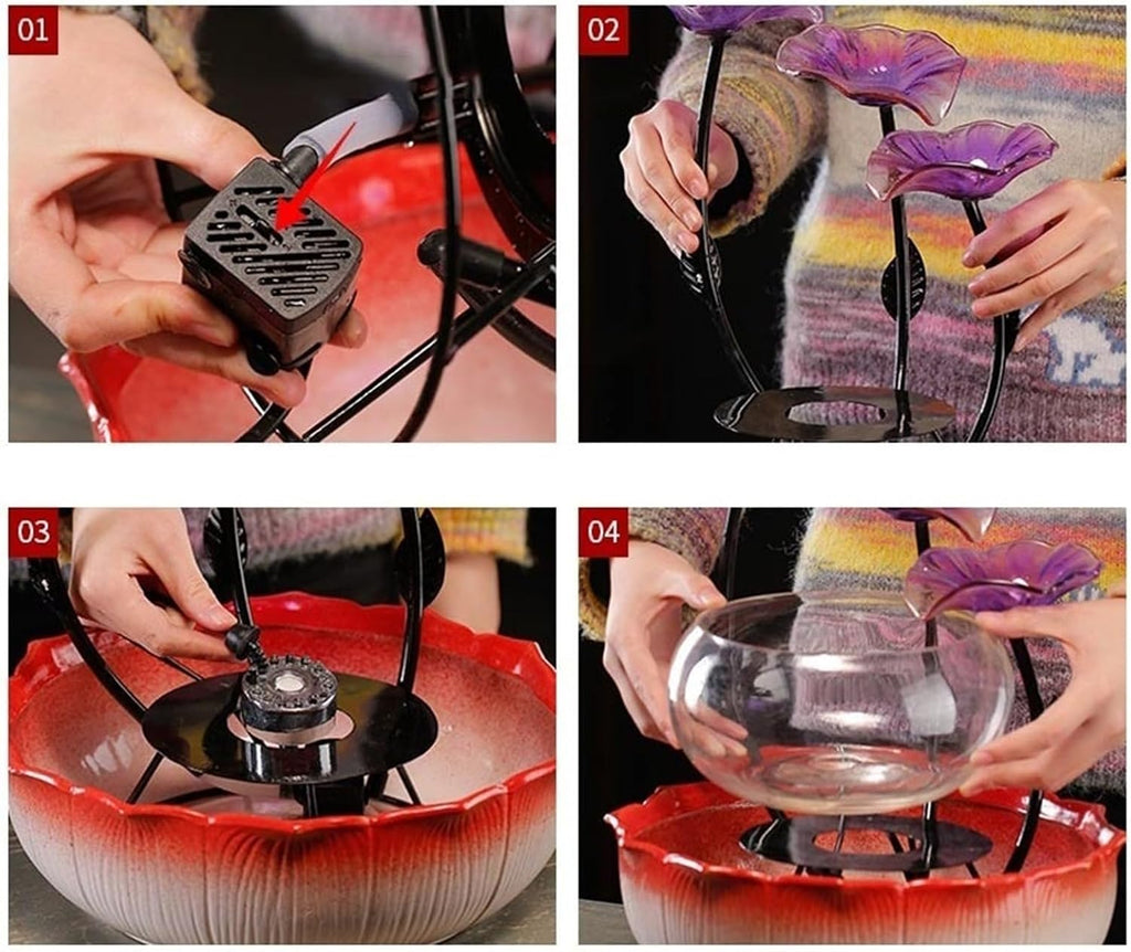 TabletopWater Fountain Indoor Tabletop Fountains, Luxury-Style Fish Tank Water Ornament Home Office Desktop Decorations