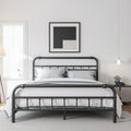 BOSRII Queen Size Bed Frame with Headboard and Footboard, 18 Inches High, 3500 Pounds Heavy Duty Metal Slats Support for Mattress, No Box Spring Needed, Noise-Free, Black