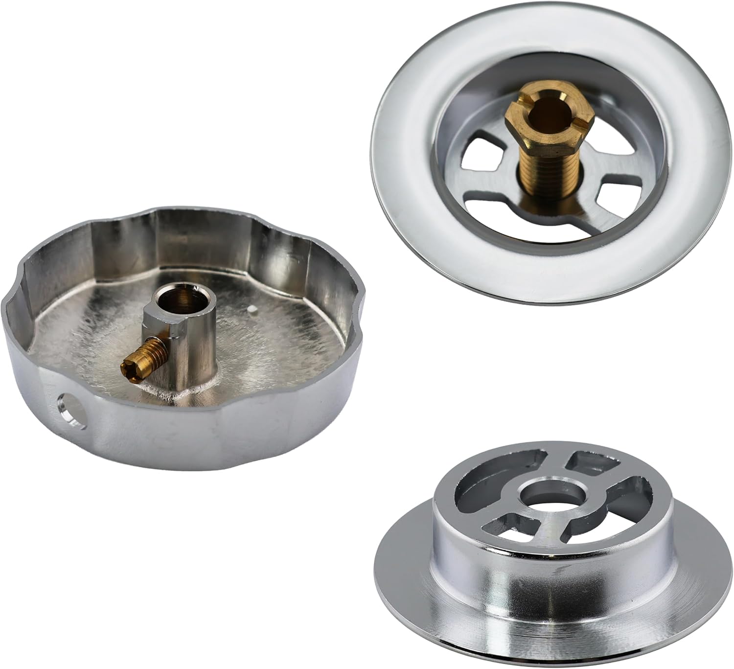 Westbrass D50A27-26 27' Cable Drive Standard Bath Drain Trim Kit with Rotary Overflow Cover Knob, Pop-Up Stopper and Sch. 40 ABS Fittings, Polished Chrome (4-Pack)